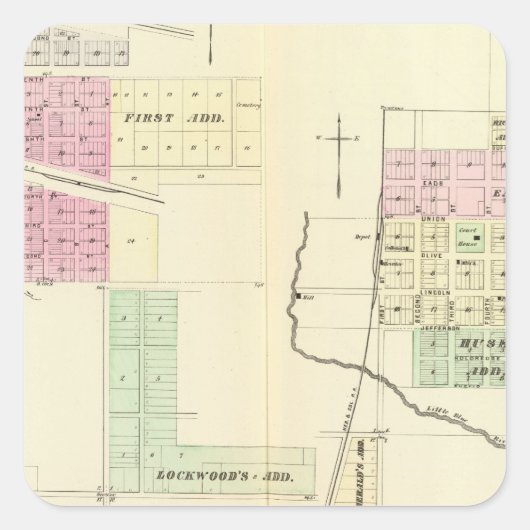 Hebron, Nebraska Vierkante Sticker (Voorkant)