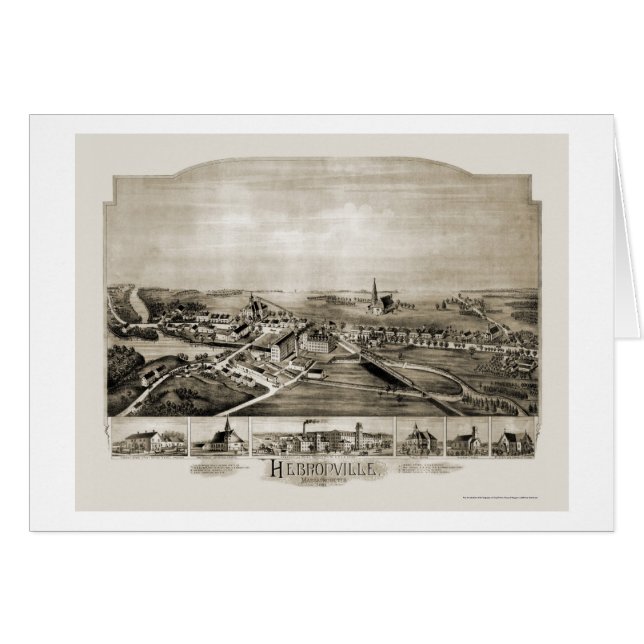 Hebronville, MA Panoramic Map - 1891 (Voorkant Horizontaal)