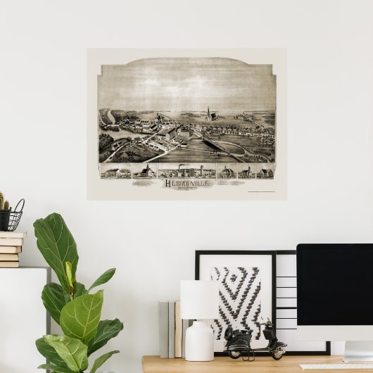 Hebronville, MA Panoramic Map - 1891 Poster (Thuiskantoor)