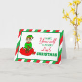 Hebt een vrolijk klein Kerstfeest Gepersonaliseerd Kaart (Gele Bloem)