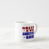 Hebzucht en ambitie espresso kop (Voorkant rechts)