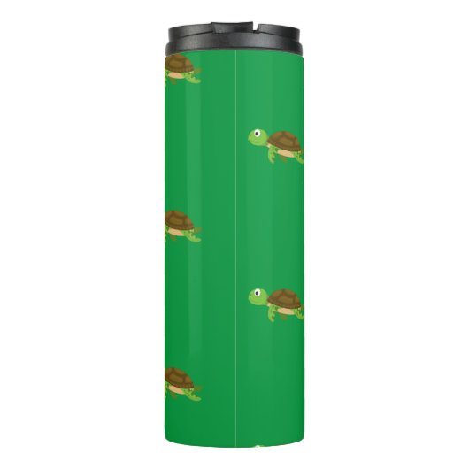 Hebzucht rood moderne schildpad tumbler thermosbeker (Achterkant)