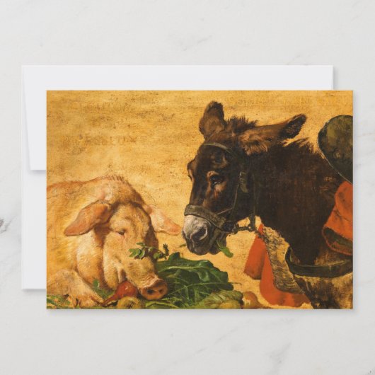 Hebzuchtig en lui, gematigd en ijverig feestdagenkaart (Voorkant)