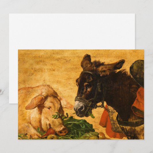 Hebzuchtig en lui, gematigd en ijverig feestdagenkaart (Voorkant / Achterkant)