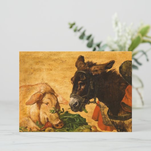 Hebzuchtig en lui, gematigd en ijverig feestdagenkaart (Staand voorkant)