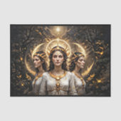 Hecate de Griekse Godin met drie vormen Tissuepapier (Voorkant)