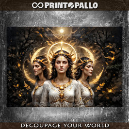 Hecate de Griekse Godin met drie vormen Tissuepapier