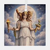 Hecate Drievoudige Godin Hemelse Maan Kunst – myth Glas Ornament (Achterkant)