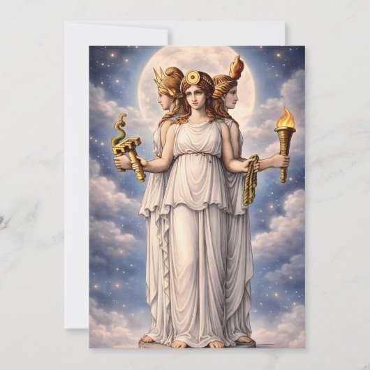 Hecate Drievoudige Godin Hemelse Maan Kunst – myth Kaart (Voorkant)
