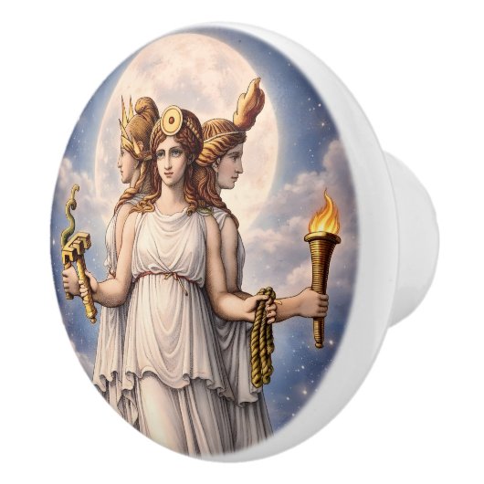 Hecate Drievoudige Godin Hemelse Maan Kunst – myth Keramische Knop (Rechts)