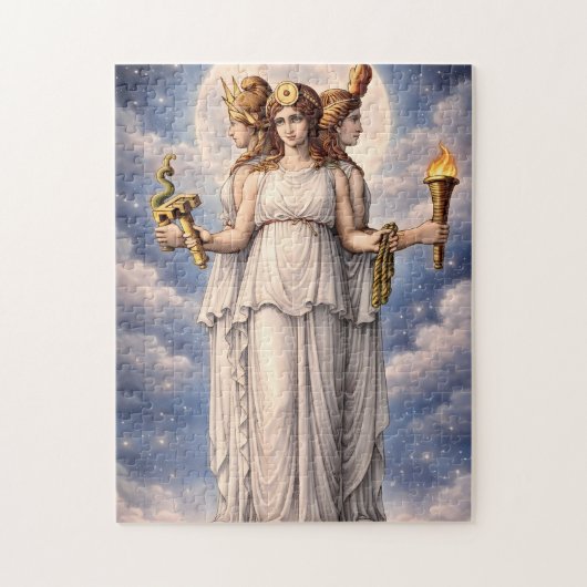 Hecate Drievoudige Godin Hemelse Maan Kunst – myth Legpuzzel (Verticaal)