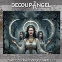 Hecate Godin van het Kruispunt en de Maan Decoupag
