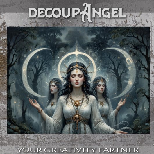 Hecate Godin van het Kruispunt en de Maan Decoupag Tissuepapier