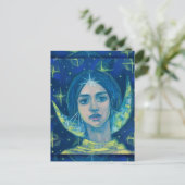 Hecate, Moon Goddess Pastel die Fantasy Art schild Briefkaart (Staand voorkant)