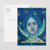 Hecate, Moon Goddess Pastel die Fantasy Art schild Briefkaart (Voorkant / Achterkant)