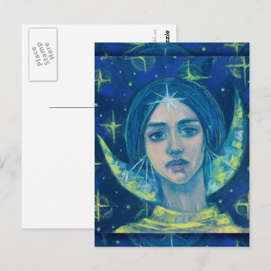 Hecate, Moon Goddess Pastel die Fantasy Art schild Briefkaart (Voorkant / Achterkant)