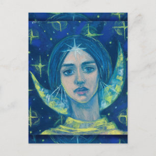 Hecate, Moon Goddess Pastel die Fantasy Art schild Briefkaart
