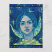 Hecate, Moon Goddess Pastel die Fantasy Art schild Briefkaart (Voorkant)