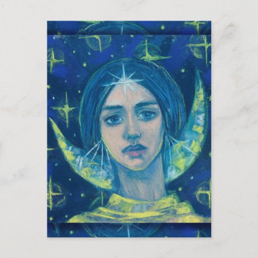 Hecate, Moon Goddess Pastel die Fantasy Art schild Briefkaart (Voorkant)