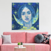 Hecate, moongodin, pastelschilderingen, fantasieku canvas afdruk (Insitu (Woonkamer))