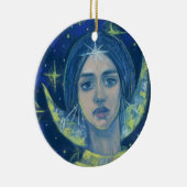 Hecate, moongodin, pastelschilderingen, fantasieku keramisch ornament (Rechts)