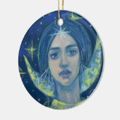 Hecate, moongodin, pastelschilderingen, fantasieku keramisch ornament (Links)