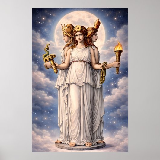 Hecate Triple Goddess Celestial Moon Art – myth Poster (Voorkant)