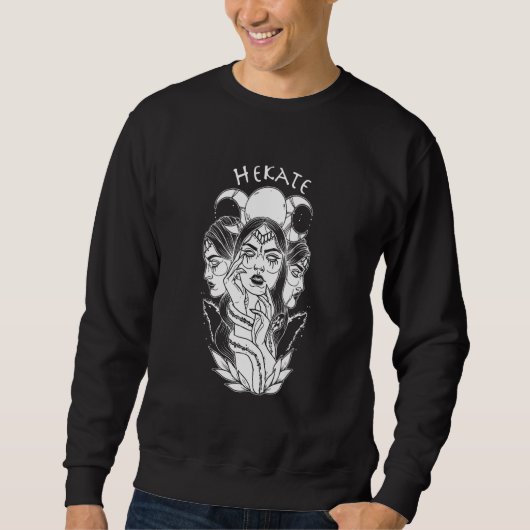 Hecate Triple Moon Goddess Wiccan Wicca Pagan Witc Trui (Voorkant)