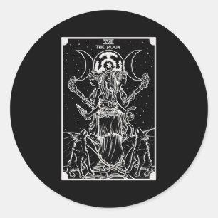 Hecate Triple Moon Goddess Witch Hekate Wheel Taro Ronde Sticker