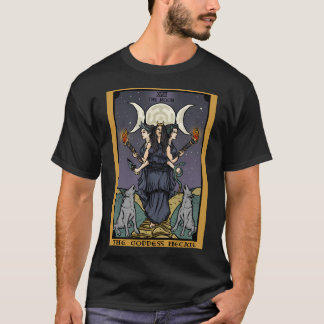 Hecate Triple Moon Goddess Witch Hekate Wheel Taro T-shirt