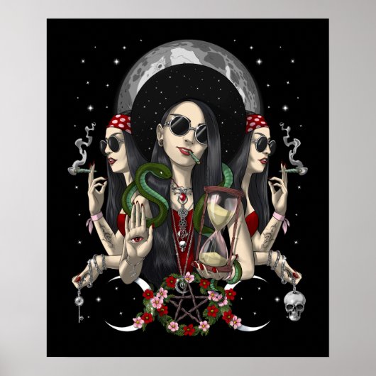 Hecate Tripple Moon Goddess Poster (Voorkant)