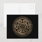 Hecate Wheel Black en Gold Briefkaart (Voorkant / Achterkant)