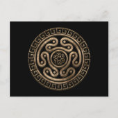 Hecate Wheel Black en Gold Briefkaart (Voorkant)