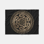 Hecate Wheel Black en Gold Fleece Deken (Voorkant (Horizontaal))