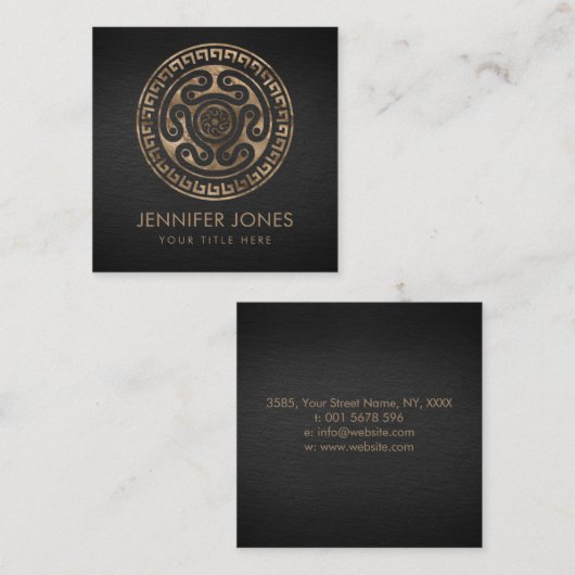 Hecate Wheel Black en Gold Vierkante Visitekaartje (Voorkant / Achterkant)