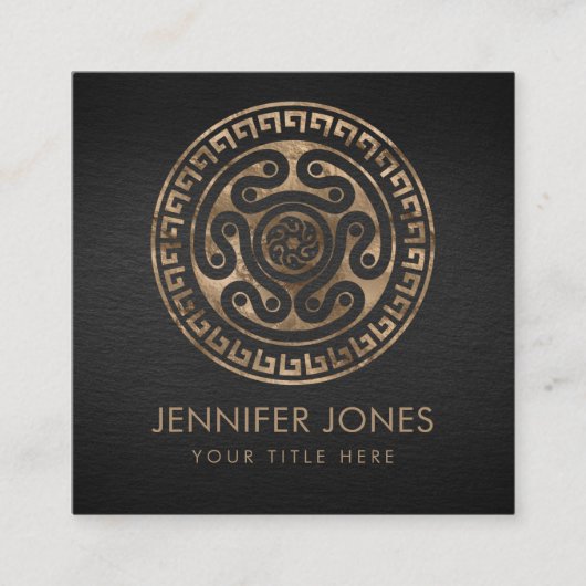 Hecate Wheel Black en Gold Vierkante Visitekaartje (Voorkant)