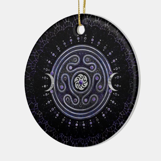 Hecate Wheel Ornament met Amethyst en Silver (Links)