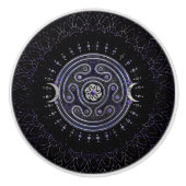 Hecate Wheel Ornament met Amethyst en Silver Keramische Knop (Voorkant)