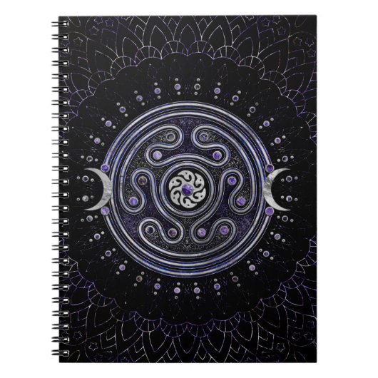 Hecate Wheel Ornament met Amethyst en Silver Notitieboek (Voorkant)