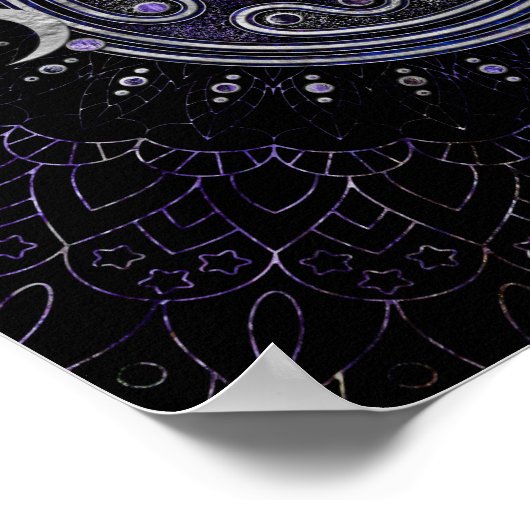 Hecate Wheel Ornament met Amethyst en Silver Poster (Hoek)