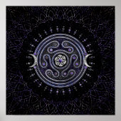 Hecate Wheel Ornament met Amethyst en Silver Poster (Voorkant)