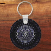 Hecate Wheel Ornament met Amethyst en Silver Sleutelhanger (Voorkant)