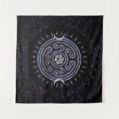 Hecate Wheel Ornament met Amethyst en Silver Wandkleed (Voorkant (horizontaal))