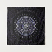 Hecate Wheel Ornament met Amethyst en Silver Wandkleed (Voorkant)