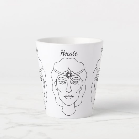 Hecate Wiccan Goddess of Witchcraft and Magic Latte Mok (Voorkant)