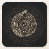 Hecate Wiel met outroboros Kartonnen Onderzetters (Voorkant)