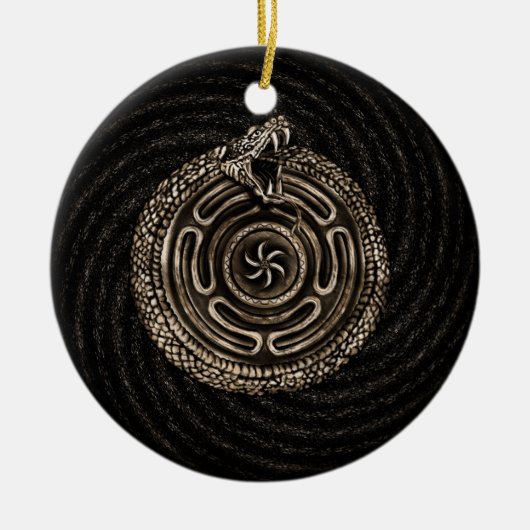 Hecate Wiel met outroboros Keramisch Ornament (Voorkant)