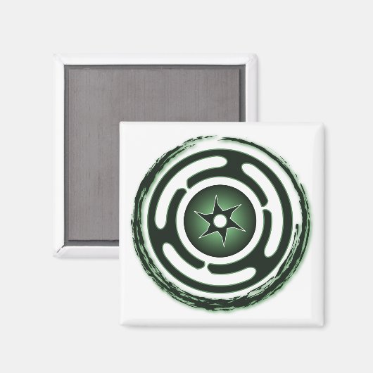 Hecate's Wheel (Green) Magnets Magneet (Voorkant / Achterkant)