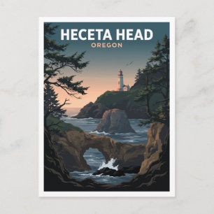 Heceta Head Lighthouse en Sea Lion Point Florence Briefkaart