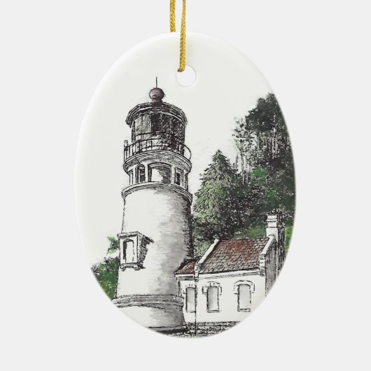 Heceta Head Lighthouse Keramisch Ornament (Achterkant)